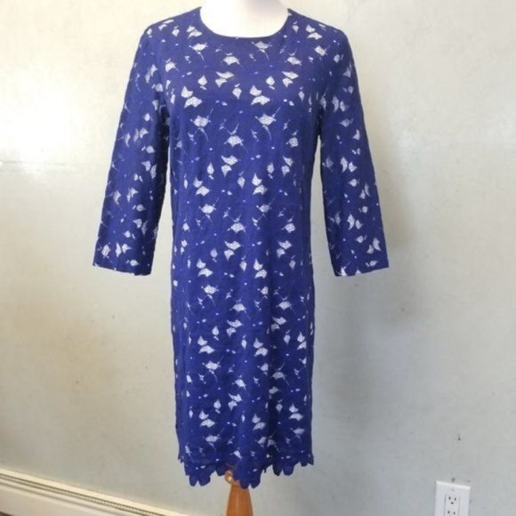 NWOT Cynthia Steffe lace 3/4 sleeve royal blue dress size 2 (272) - Picture 6 of 13